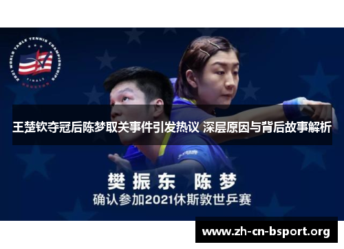 王楚钦夺冠后陈梦取关事件引发热议 深层原因与背后故事解析