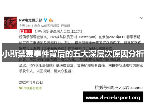 小斯禁赛事件背后的五大深层次原因分析