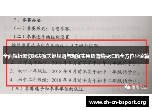 全面解析欧协联决赛关键规则与观赛实用指南精要汇编全方位导读篇
